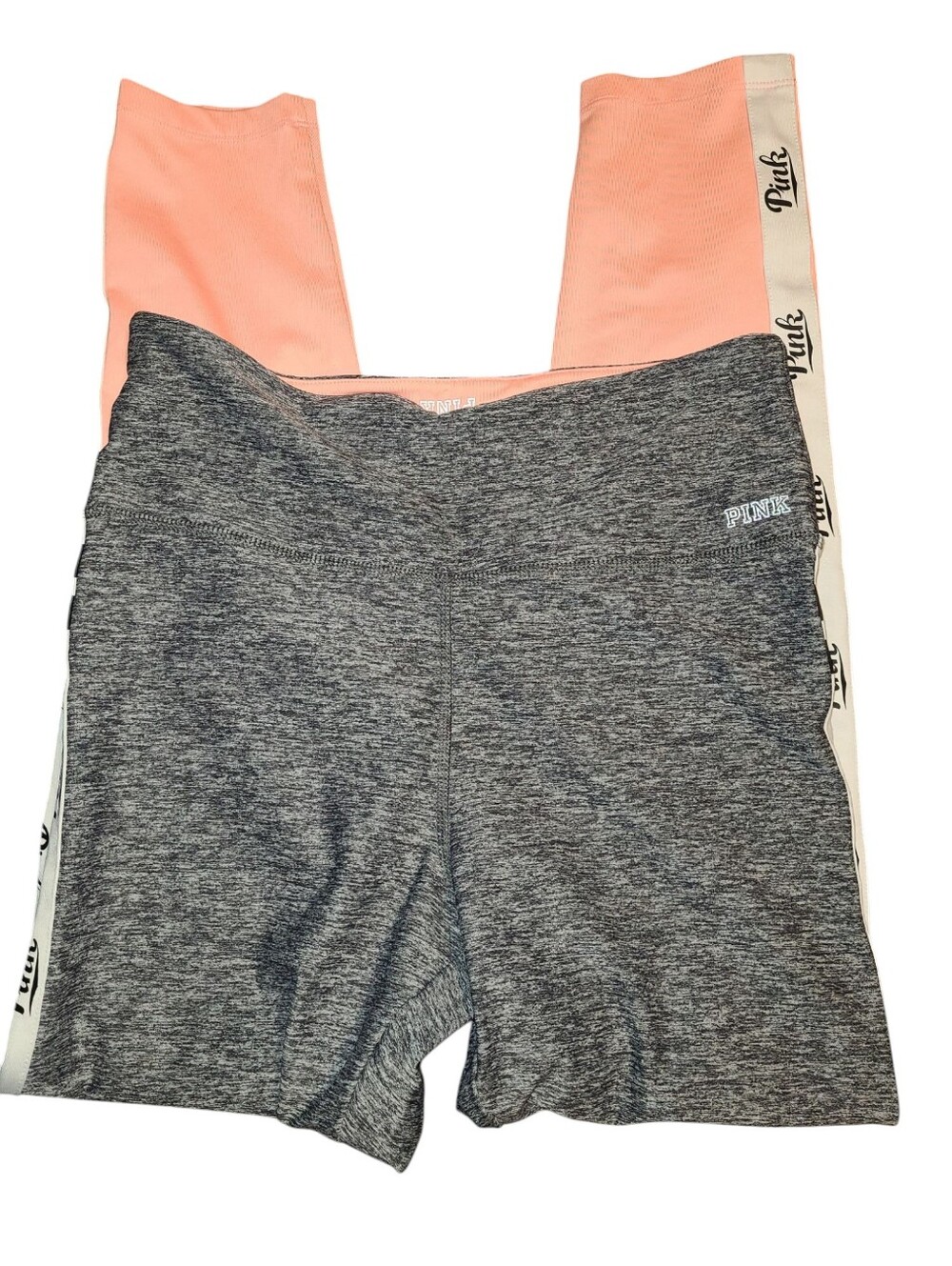 PINK Victoria's Secret Coral & Heather Gray Active Set Size Large